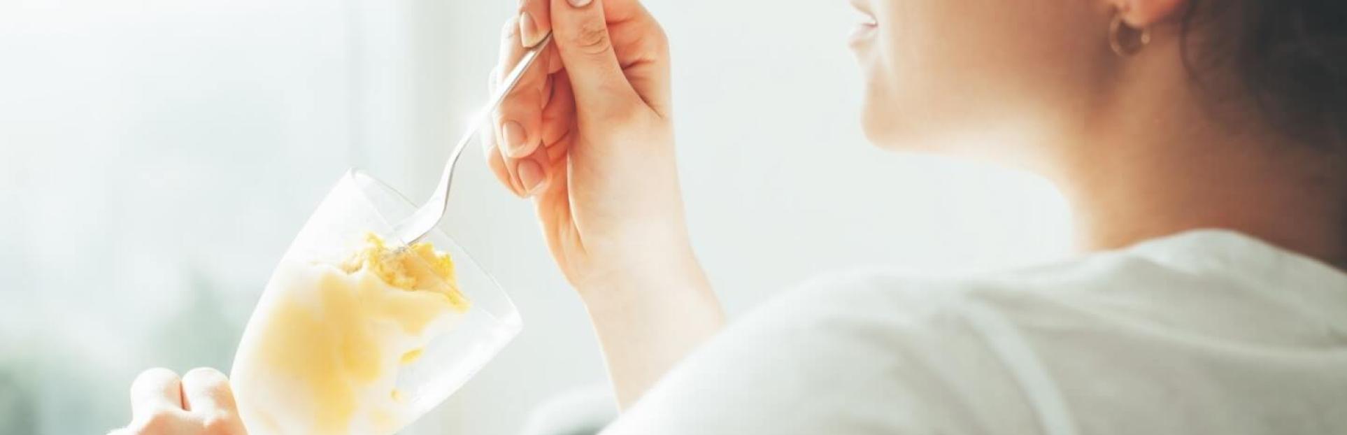 woman eating snack