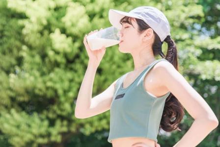 woman drinking milk