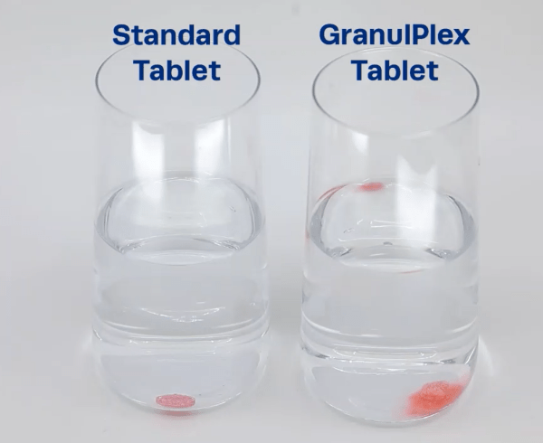 GranulPlex™ Quick Dissolve Tablet Solution vs. Standard