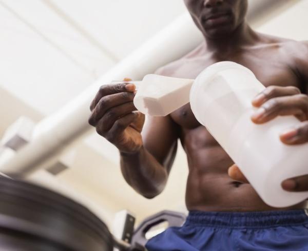 man with powder drink