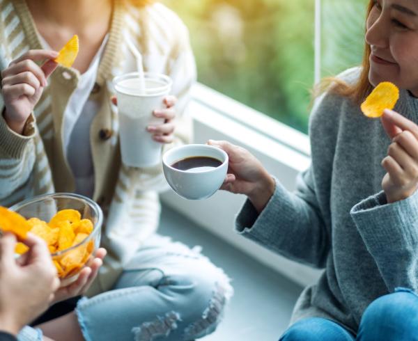 woman eating chip