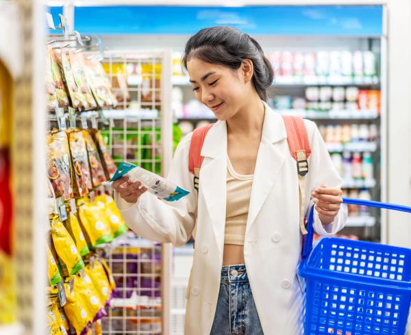 Asian woman shopping