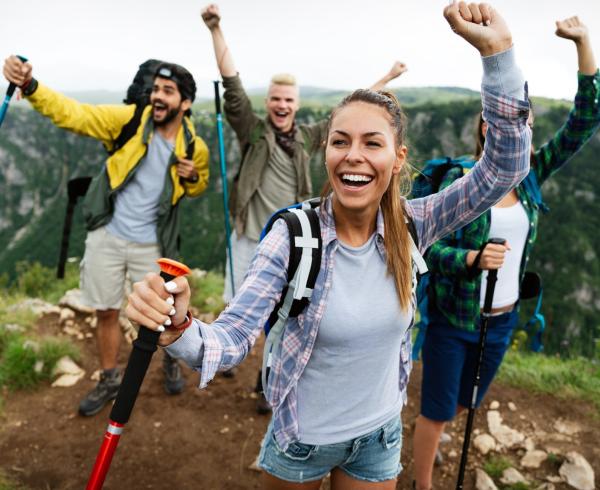 group hiking