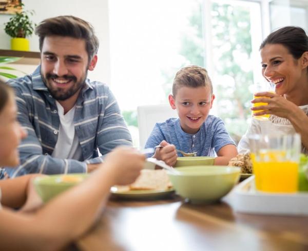 family eating together