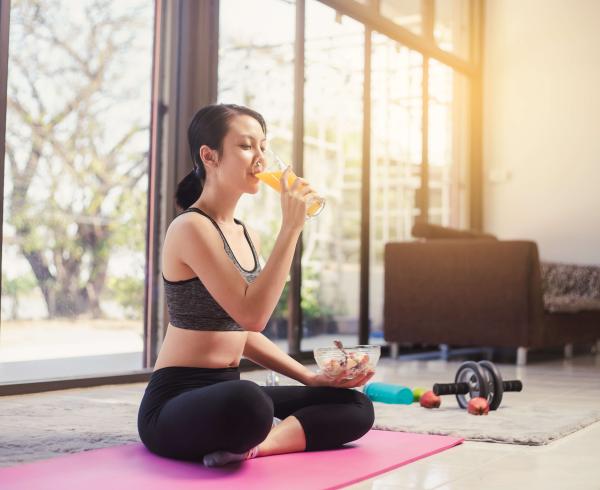 girl on yoga mat