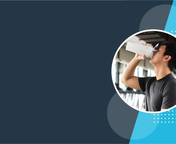 man drinking from shaker