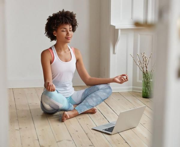 woman doing yoga