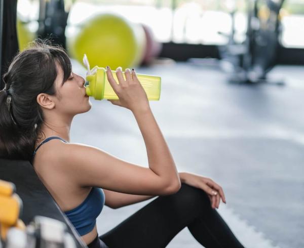 woman drinking water