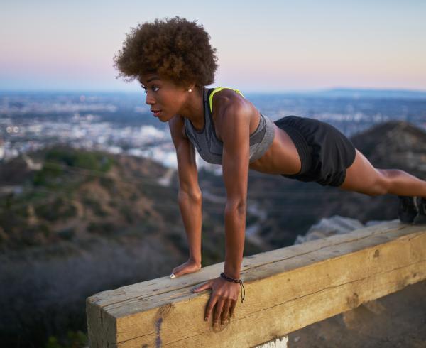 woman doing plank