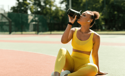 woman drinking water